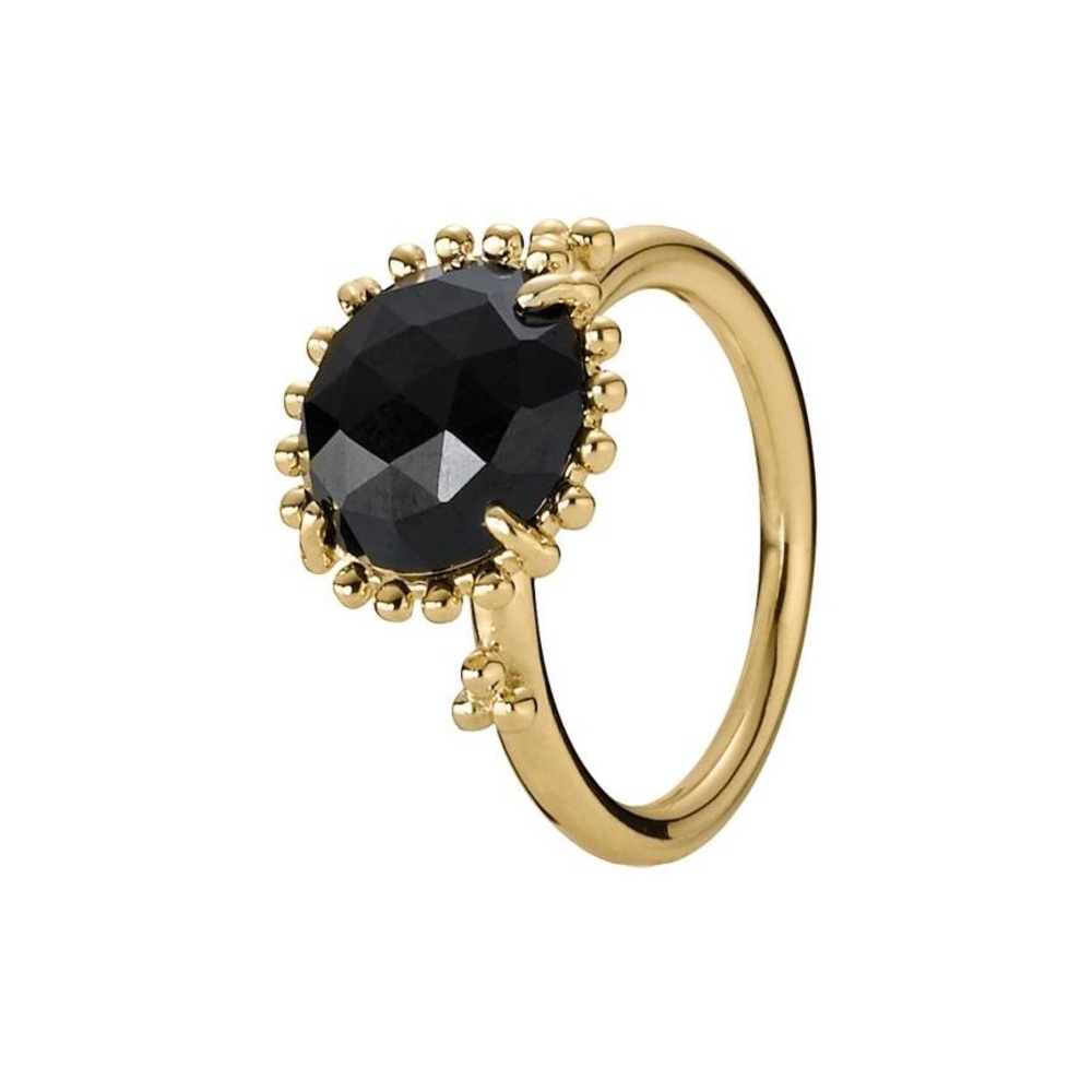 Pandora 14K black spinel ring